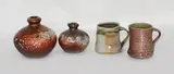 Matt Mclean, Four stoneware salt glazed mugs