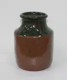 Barry Brickell, Green and brown glazed terracotta vase.