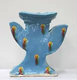 Richard Parker, "Vase - blue with spots" glazed terracotta