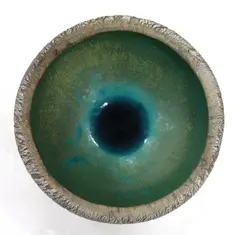 Earthenware spherical alkaline pool bowl by Len Castle, sold May 2012