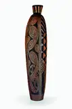Wi Taepa, Ipu Kowhaiwhai, large and impressive floor vase. Raku fired with oxide and slip decoration