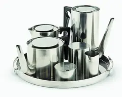 An almost complete catalogue of Cylinda-Line stainless steel tableware, c. 1964 by Arne Jacobsen for Stelton, c. 1964, sold May 2012