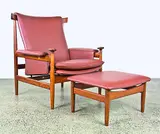 Finn Juhl, Bwana chair and ottoman. Model 152 for France and Son Denmark.