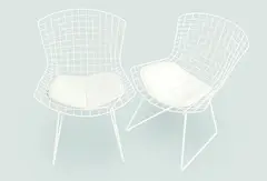 Wire side chairs for Knoll. by Harry Bertoia, offered May 2012