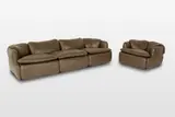 Alberto Rosselli, Confidential sofa and armchair for Saporiti Italy 1972.