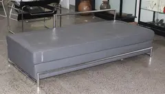 Eileen Grey, Day bed with grey leather upholstery