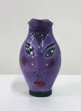 Sherwood Pottery, unique 1950's hand painted Face water jug