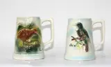 Cameron Brown, two mugs Tui and Kiwi