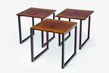 Jorgen Baekmark, A finely detailed cube nest of three rosewood modular interlocking tables.