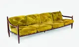 Jean Gillon, A Rare and exceptional rosewood and leather sofa