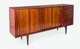 Henry Rosengren Hansen, Model 38 Rosewood sideboard, for Brande MÃ¸belfabrik, Denmark 1960.