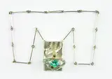 Björn Weckström, Rare Ice Tounge pendent in Sterling Silver from the Space Series, Lapponia, Finland 1970.