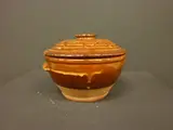 Winchcombe Pottery, Two lidded slipware casserole dishes