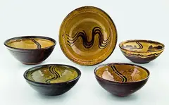 Winchcombe Pottery, Five slipware bowls