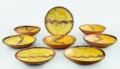 Winchcombe Pottery, Eight slipware dishes