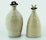Dame Lucie Rie, Stoneware oil bottle and vinegar bottle