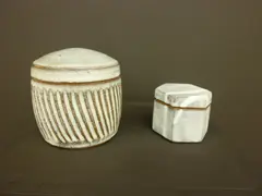 Stoneware lidded bowl by Louis Hanssen, offered Jun 2011