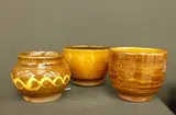 St Ives, Two small slipware bowls and a vase