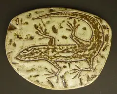 Stoneware plaque by Juliet Peter, offered Jun 2011