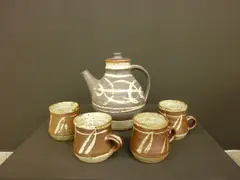 Stoneware coffee pot by Adrian Cotter, sold Jun 2011