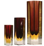 Murano, Three Somerso cased vases