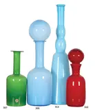 Holmegaard, 1960s green cased mould-blown gulvase