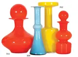 Majolican, A Japanese mould blown orange cased bottle