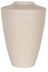 Keith Murray for Wedgewood, Tapering lathe-turned cylindrical high-shouldered Moonstone vase