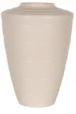 Keith Murray for Wedgewood, Tapering lathe-turned cylindrical high-shouldered Moonstone vase