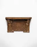 August Pechmann, Rare Shelf, European walnut, signed 'A