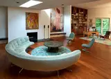 Vladimir Kagan, Important and Unique 'Unicorn' Sofa, , aluminium, Jack Lenor Larsen vinyl upholstery
