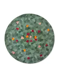 Circular Carpet by Edward Fields, machine woven wool, sold Dec 2022