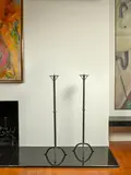 American Modern, Pair of Iron Torchieres, Pair of Iron Torchieres