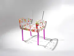 Shiro Kuramata, Miss Blanche Chair, , Tokyo, Japan, acrylic, artificial roses, anodised aluminium
