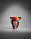 Oriente Vase by Dino Martens, for Aureliano Toso, internally decorated patchwork glass with pinwheel and cooper inclusions, sold Dec 2022