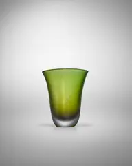 Paolo Venini, Inciso Vase, , amber and green sommerso glass, acid stamp 'venini murano ITALIA'