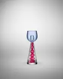Charles Lin Tissot, Twisted Zanfirico Candlestick, , clear glass internally decorated with twisted zanfirico canes