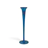 Trumpet Vase by Tiffany Studios, blue Favrile glass, inscribed '4433M L, sold Oct 2022