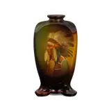 Weller Pottery, Louwelsa Native American Vase, Burgess, glazed earthenware, with artist's initials in glaze, stamped on the underside 'LOUWELSA WELLER' and numbered 'X 45 8'