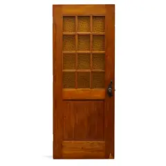 Thomas Molesworth, Glass Paned Door, pine, wrought-iron, pebbled and clear glass