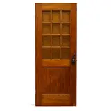 Thomas Molesworth, Glass Paned Door, pine, wrought-iron, pebbled and clear glass