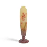 Daum Nancy, Vase, enameled, acid etched and mottled glass, acid etched 'Daum Nancy' with the Cross of Lorraine