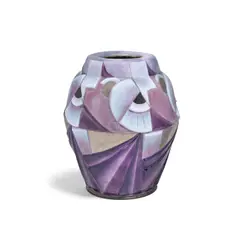 Camille Faure, Vase, for Limoges, enameled copper, signed in enamel 'C