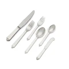 Pyramid Pattern Flatware Service by Harald Nielsen, sold Oct 2022
