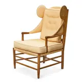Avery Rennick, Custom Wingback Armchair, walnut, upholstery