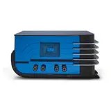 Sparton Corporation, Model 558 'Sled' 4-Knob Radio, designed by Walter Dorwin Teague, cobalt blue glass mirror with black enamel highlights