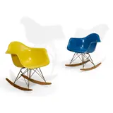Two 'RAR' Rocking Chairs by Charles and Ray Eames, fiberglass, birch, zinc coated metal, each with Herman Miller mark on underside of seat, sold Oct 2022