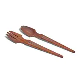 Spratling, Pair of Salad Servers, wood with sterling beads, each with Spratling hallmark