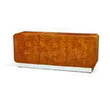 Pace Collection, Credenza, burl walnut, chromed metal, with PACE label on interior