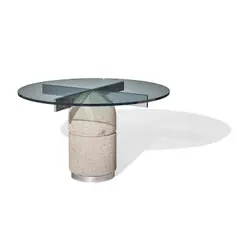 Giovanni Offredi, Paracarro Table, for Saporiti, concrete, glass and steel